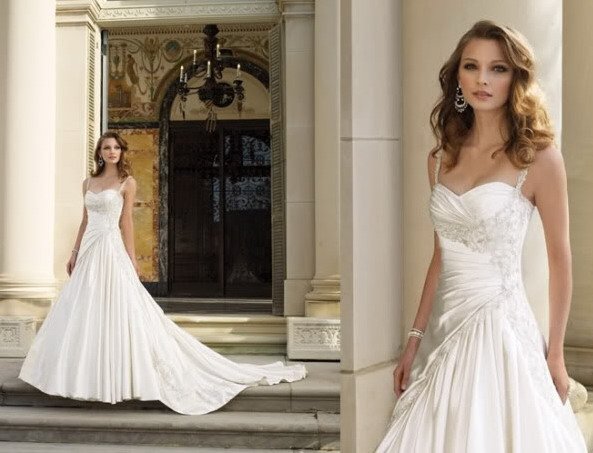 Sexy A LINE STYLE Wedding Dress Bridesmaid Bridal Gown Custom