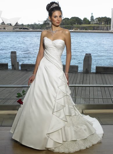 Sexy A LINE STYLE Wedding Dress Bridesmaid Bridal Gown Custom