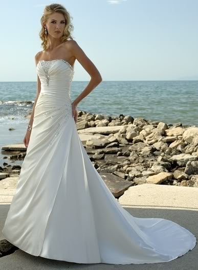 Sexy A LINE STYLE Wedding Dress Bridesmaid Bridal Gown Custom