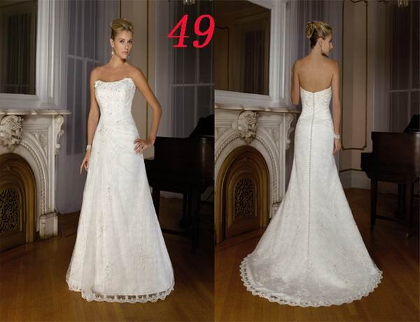 Sexy A LINE STYLE Wedding Dress Bridesmaid Bridal Gown Custom