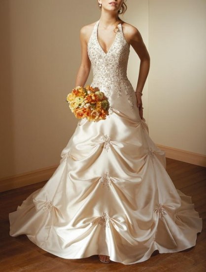 HOT Sexy Halter STYLE Wedding Dress Bridesmaid Bridal Gown Custom