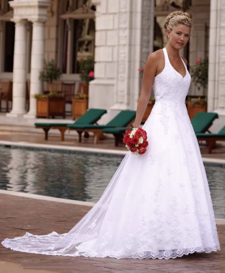 HOT Sexy Halter STYLE Wedding Dress Bridesmaid Bridal Gown Custom