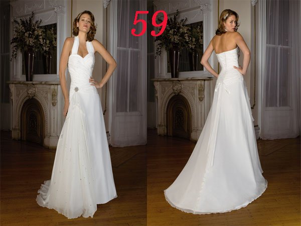 HOT Sexy Halter STYLE Wedding Dress Bridesmaid Bridal Gown Custom