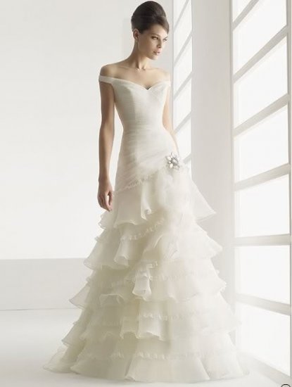 OFF THE SHOULDER Style LACE Wedding Dress Bridesmaid Bridal Gown Custom
