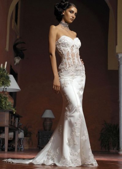 Strapless Style LACE Wedding Dress Bridesmaid Bridal Gown Custom