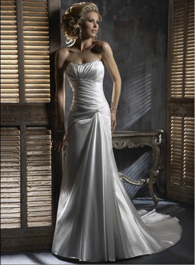 Strapless Style LACE Wedding Dress Bridesmaid Bridal Gown Custom