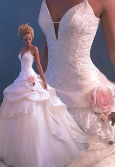 Strapless Style LACE Wedding Dress Bridesmaid Bridal Gown Custom