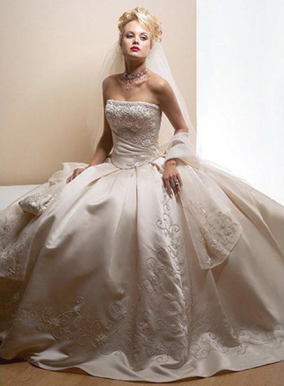 Strapless Style LACE Wedding Dress Bridesmaid Bridal Gown Custom