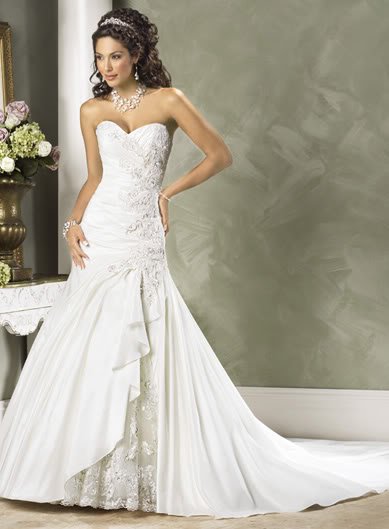 Strapless Style LACE Wedding Dress Bridesmaid Bridal Gown Custom