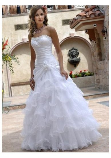 Strapless Style LACE Wedding Dress Bridesmaid Bridal Gown Custom