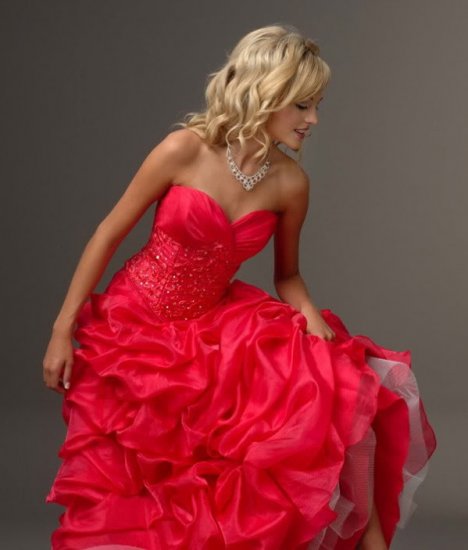 RED Strapless Style LACE Wedding Dress Bridesmaid Bridal Gown Custom