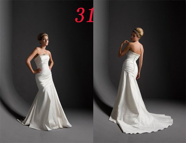Strapless Style LACE Wedding Dress Bridesmaid Bridal Gown Custom