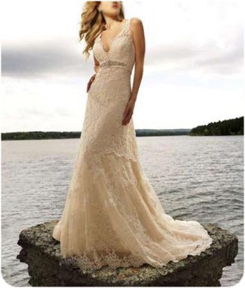 MODEST Style LACE Wedding Dress Bridesmaid Bridal Gown Custom