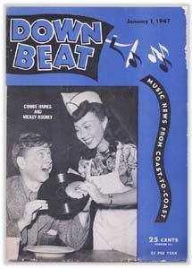 Down Beat - January 1, 1947 - Mickey Rooney & Connie Haines Cover