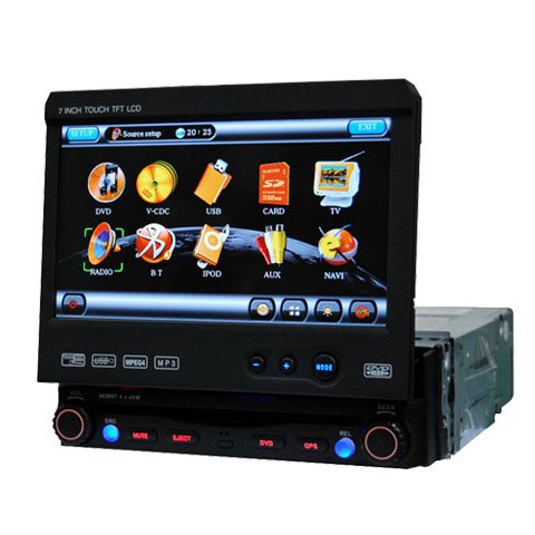 1 Din DIGITAL Touch Screen Panel Car DVD Player HL-7701GB with GPS
