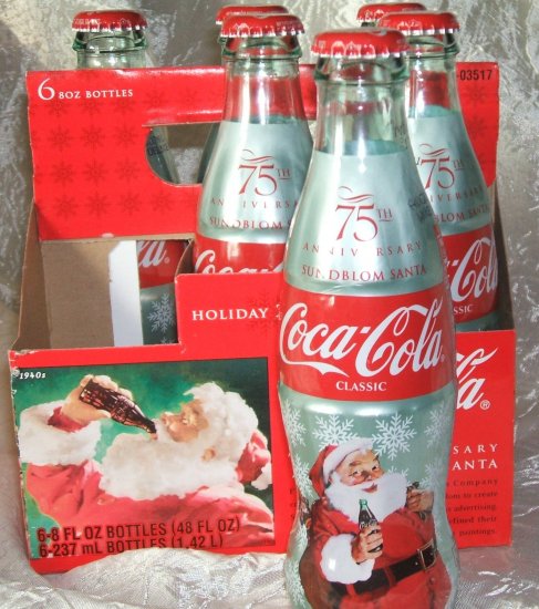 2006 75TH ANNIVERSARY COCA COLA SANTA 6 PKS.