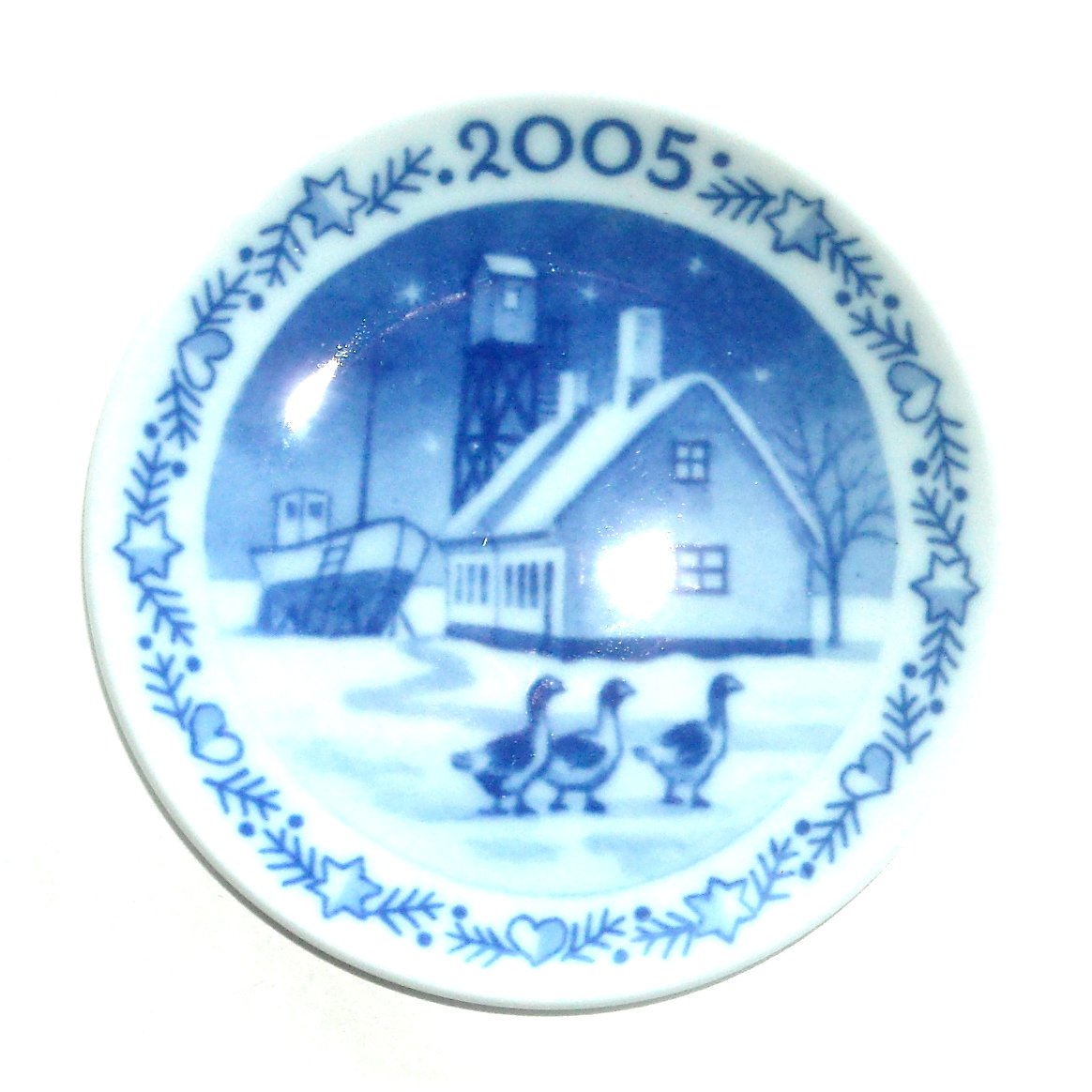 Royal Copenhagen Boxed Plaquette Mini Christmas Plate Ornament 2005