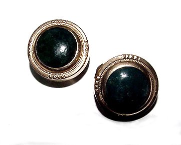 Antique Victorian Round Black Onyx Cufflinks