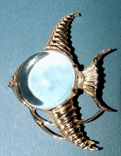 Jelly Belly Angelfish Brooch, Signed Cathe