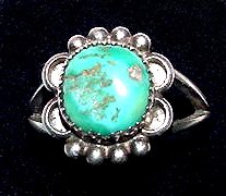 Signed Navajo Sterling Turquoise Ring by Rose Castillo Draper