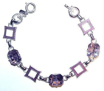 Signed Enamel and Stone Sterling Vintage Bracelet