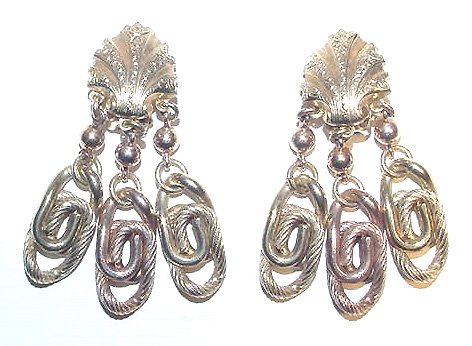 Long 1950s Victorian Revival Chandelier Earrings - Free USA Shipping