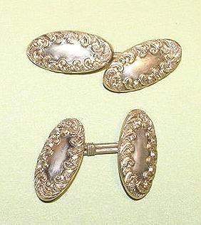 Art Nouveau Pink Rolled Gold Fancy Cufflinks