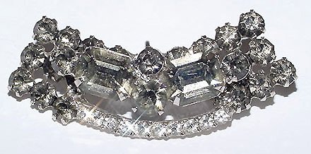 Vintage Black Diamond Rhinestone Brooch - Free USA Shipping