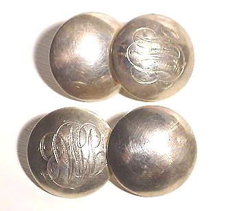 Antique Sterling Monogrammed Cufflinks - Free USA Shipping
