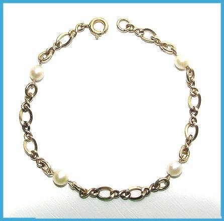 Vintage Cultured Pearls & Gold Filled Bracelet - Free USA Shipping