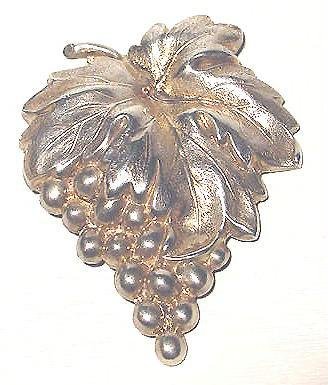 Victorian Sterling Silver Large Grapes Bunch Brooch