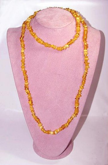 Extra Long Baltic Honey Amber Beads Necklace