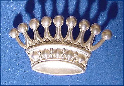 Vintage Sterling Crown Brooch