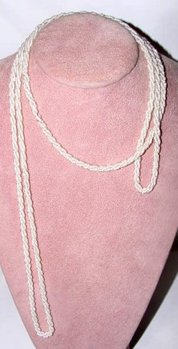 1920s Braided Glass Bead Flapper Necklace - Free USA Shipping