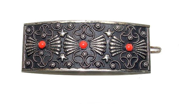 Very Fancy Niello Hair Barrette - Free USA Shipping