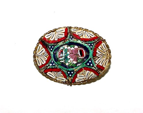 Lovely Antique Mosaic Brooch