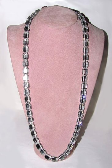 Vintage Stoplight Rhinestones Long Necklace
