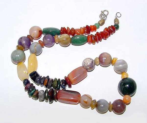 Colorful Multistone Semiprecious Beads Necklace - Free USA Shipping