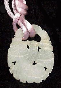Antique Carved Jade Bird Pendant - Free USA Shipping