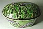 Irises Vintage Glass Enamel Miniature Box