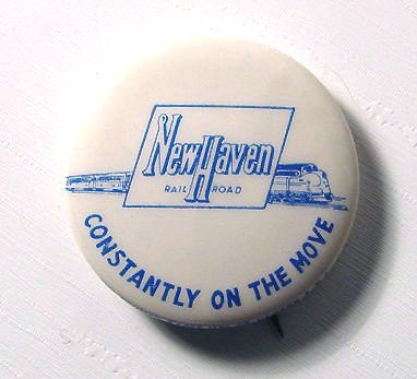 1950s New Haven Railroad Pinback - Free USA Shipping