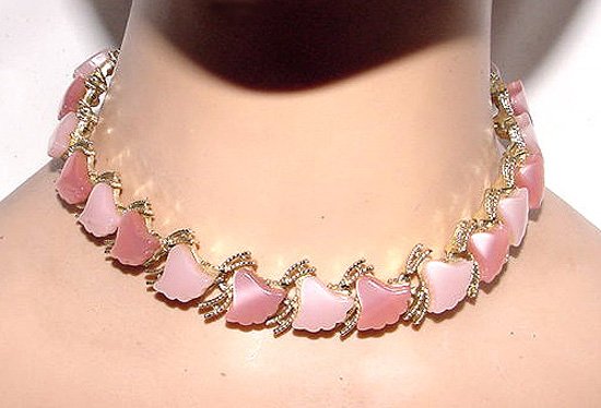Pink & Rose Colored Lucite Choker - Free USA Shipping