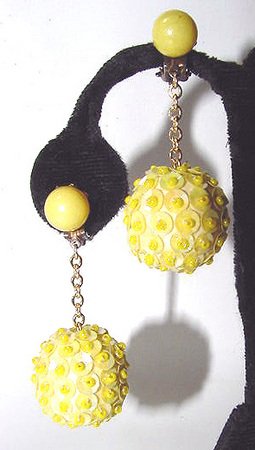 1960s Sequined Go-Go Earrings - Free USA Shipping