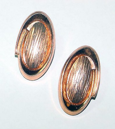 Signed Renoir Modernist Copper Clip Earrings - Free USA Shipping
