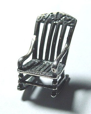 Vintage Miniature Sterling Silver Rocker - Free USA Shipping