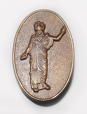 Antique Pallas Athena, Greek Goddess, Bronze Brooch