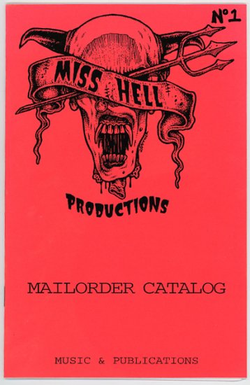 Miss Hell Productions catalog #1 Jeff Gaither cover 1992 punk