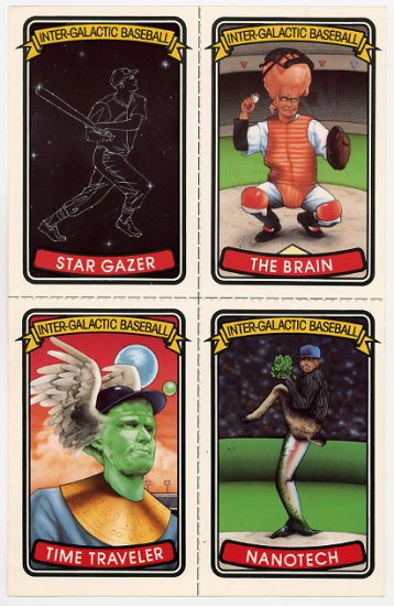 Inter-Galactic Baseball Cards uncut sheet
