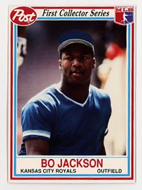 Bo Jackson Post Cereal Card 1990, Kansas City Royals