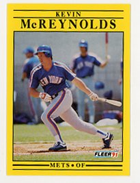 Kevin McReynolds Fleer 1991 Mint condition baseball card
